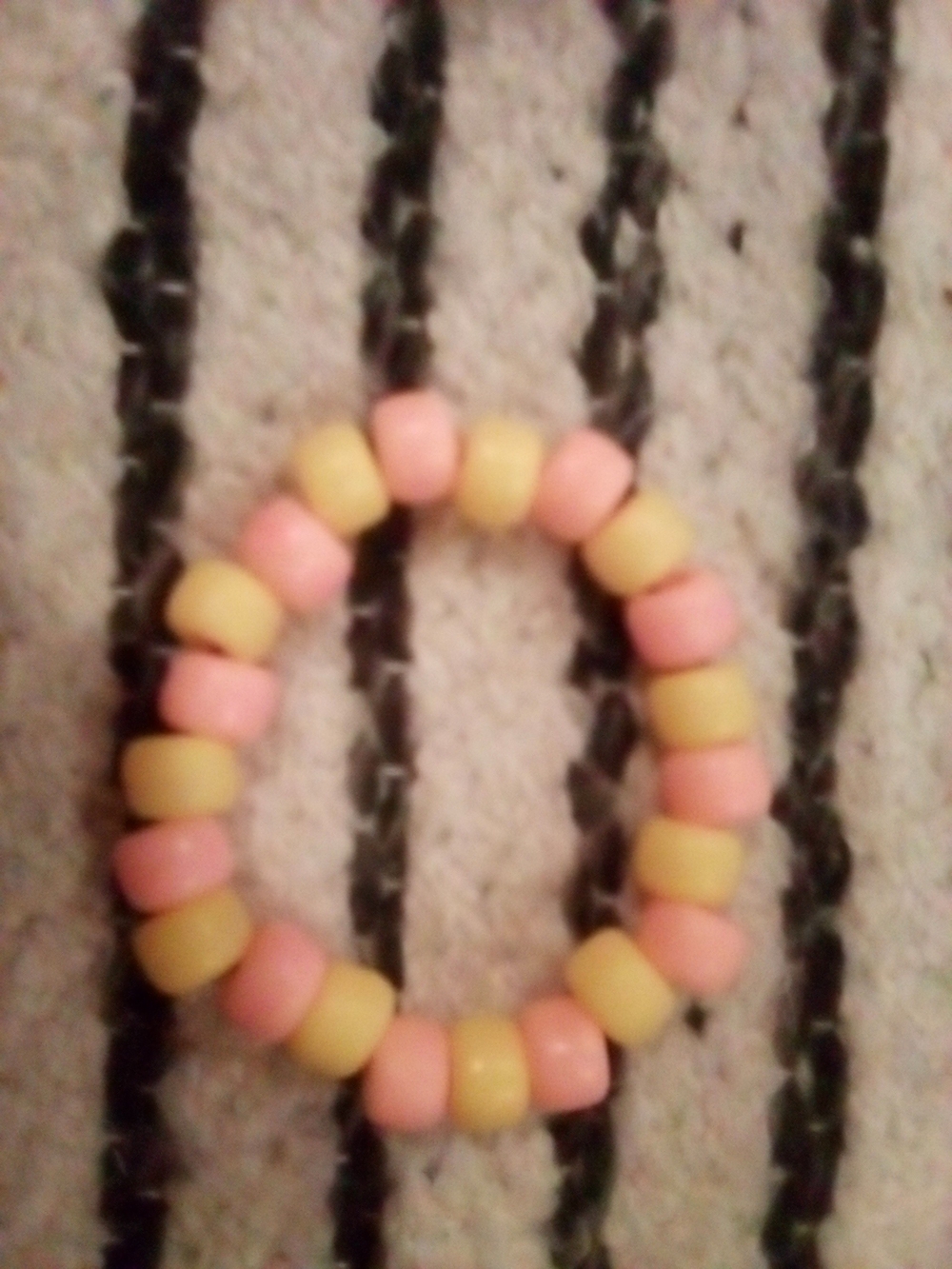 Pastel Pink and Yellow Beaded Stretch Bracelet